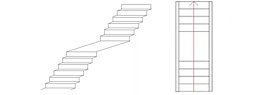 階段形状：踊り場あり直線階段