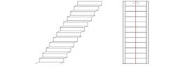 階段形状：踊り場なし直線階段