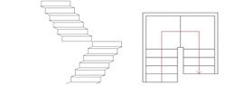 階段形状：コの字階段