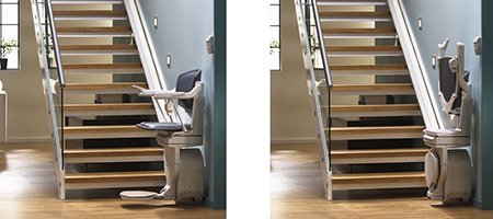 利用方法 使用後に階段昇降機を降りたたむ